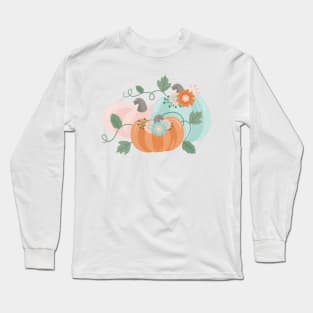 Fall Mint and Pink Pumpkins Long Sleeve T-Shirt